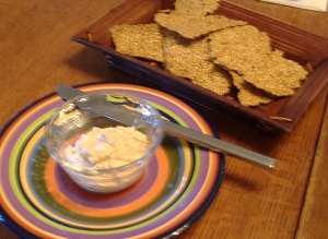 Raw Hummus With Raw Flax Crackers